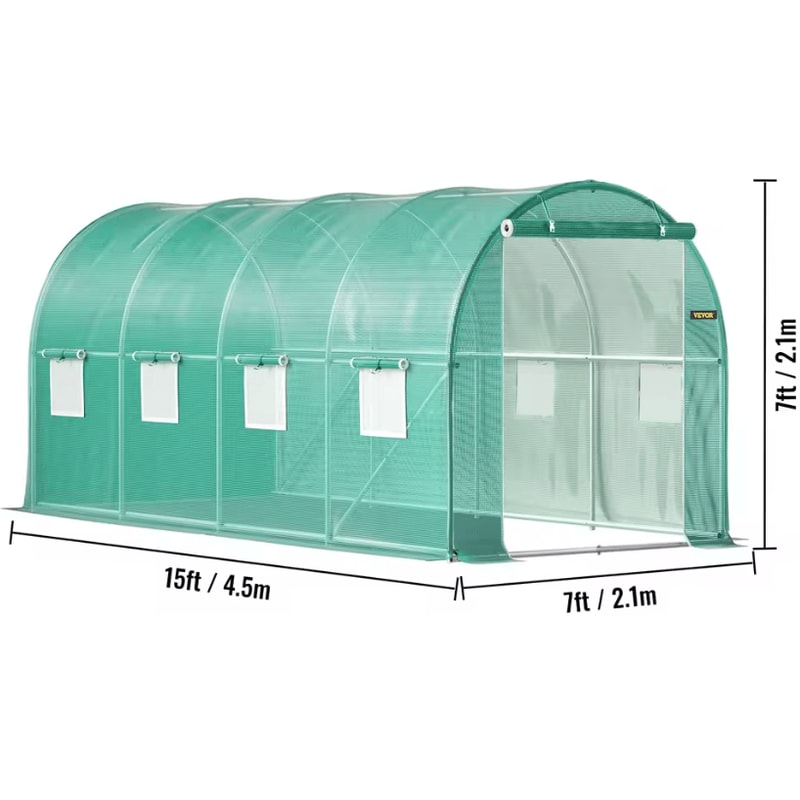 Walkin Greenhouse Kit Galvanized Frame With Waterproof Cover For YearRound Growing 5