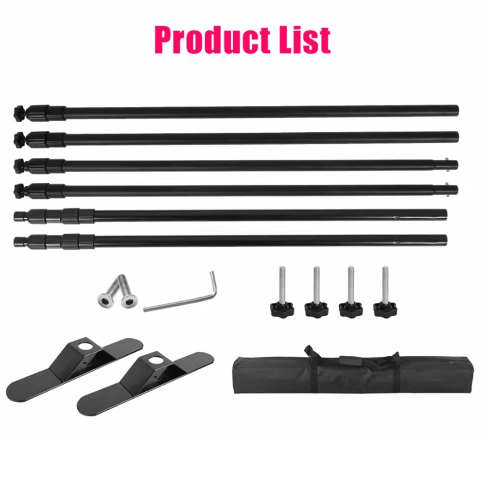 Double Crossbar Photography Backdrop Stand Adjustable Background Support System For Studio Video A 2