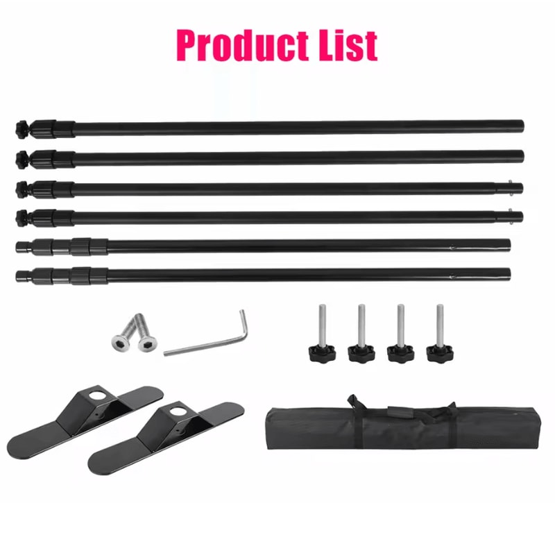 Double Crossbar Photography Backdrop Stand Adjustable Background Support System For Studio Video A 2