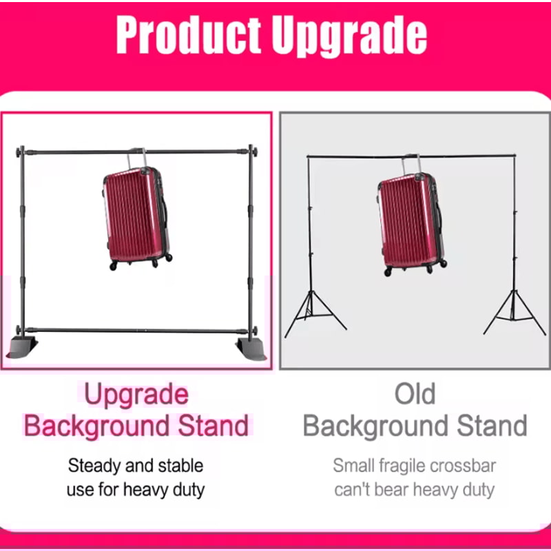 Double Crossbar Photography Backdrop Stand Adjustable Background Support System For Studio Video A 3