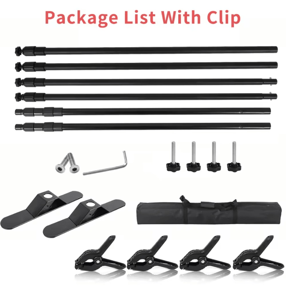 Double Crossbar Photography Backdrop Stand Adjustable Background Support System For Studio Video A 6