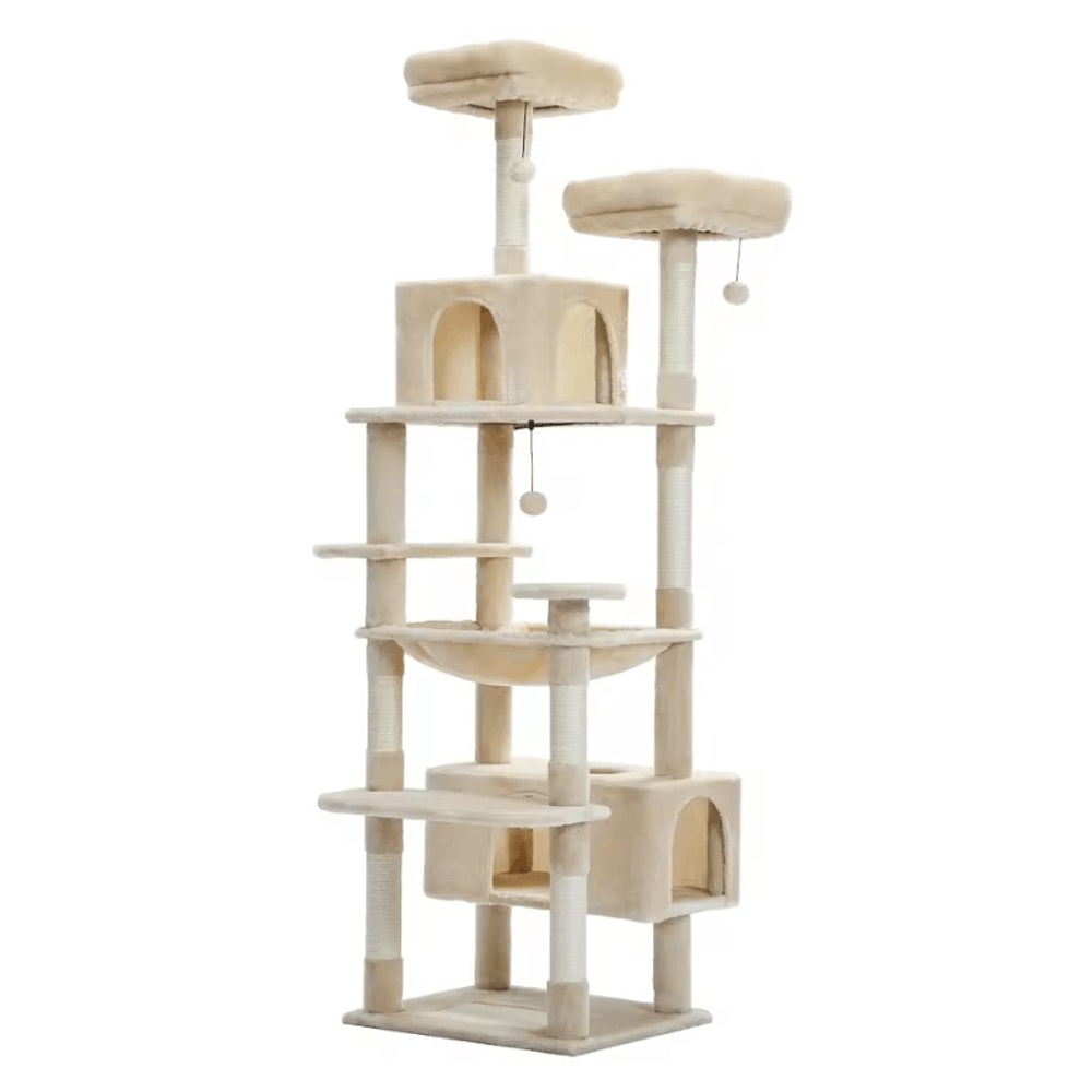 Tall Cat Tree Large MultiLevel Plush Cat Tower With Scratching Posts And Perches 6