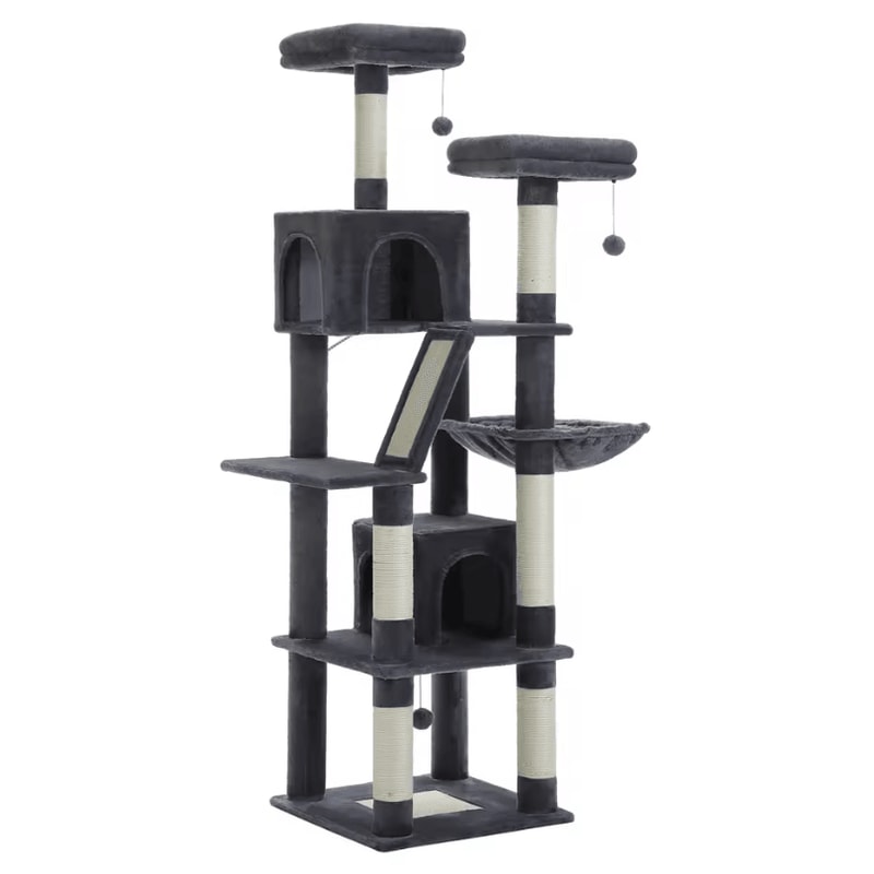 Tall Cat Tree Large MultiLevel Plush Cat Tower With Scratching Posts And Perches 7