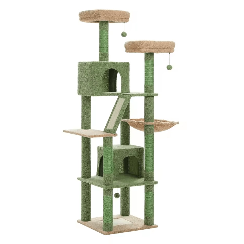 Tall Cat Tree Large MultiLevel Plush Cat Tower With Scratching Posts And Perches 8