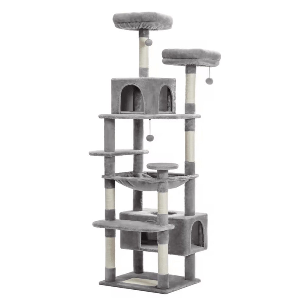 Tall Cat Tree Large MultiLevel Plush Cat Tower With Scratching Posts And Perches 17