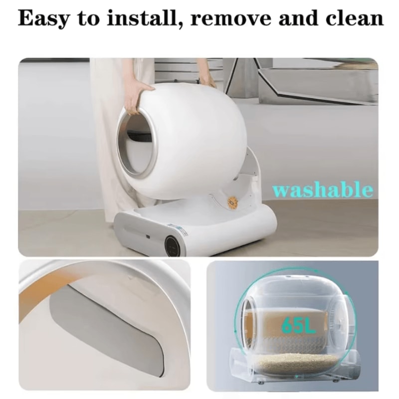 Tonepie 65L Automatic Cat Litter Box Smart SelfCleaning And Fully Enclosed Pet Toilet 2