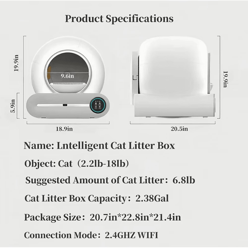 Tonepie 65L Automatic Cat Litter Box Smart SelfCleaning And Fully Enclosed Pet Toilet 4