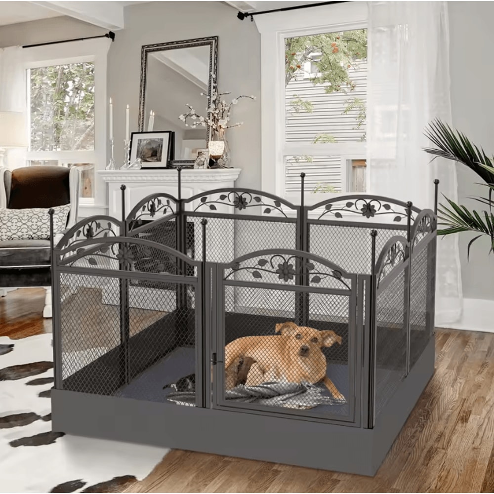 Heavy Duty Dog Playpen Large Pet Exercise Enclosure With Waterproof Mat For Indoor And Outdoor 1