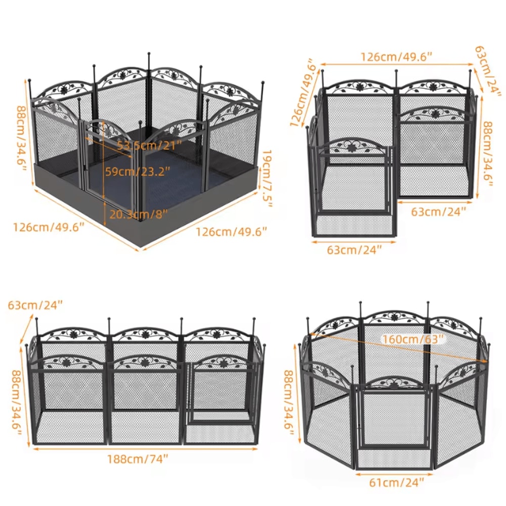Heavy Duty Dog Playpen Large Pet Exercise Enclosure With Waterproof Mat For Indoor And Outdoor 6