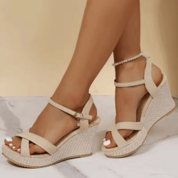 womens wedge sandals 2026 – waterproof thick-soled roman platform summer shoes