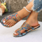 Womens Bohemian Flower Sandals Casual Lightweight Flip Flops And Summer Slides Big Sizes 1