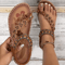 Bohemian Sandals For Women Summer 2025 Low Heel Beach Flip Flops Casual Shoes 0