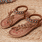Bohemian Sandals For Women Summer 2025 Low Heel Beach Flip Flops Casual Shoes 9