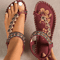 Bohemian Sandals For Women Summer 2025 Low Heel Beach Flip Flops Casual Shoes 2