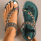 Bohemian Sandals For Women Summer 2025 Low Heel Beach Flip Flops Casual Shoes 3