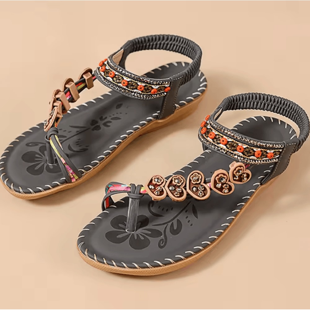 Bohemian Sandals For Women Summer 2025 Low Heel Beach Flip Flops Casual Shoes 19
