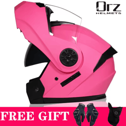 dot approved modular motorcycle helmet – flip up dual lens racing helmet with inner visor