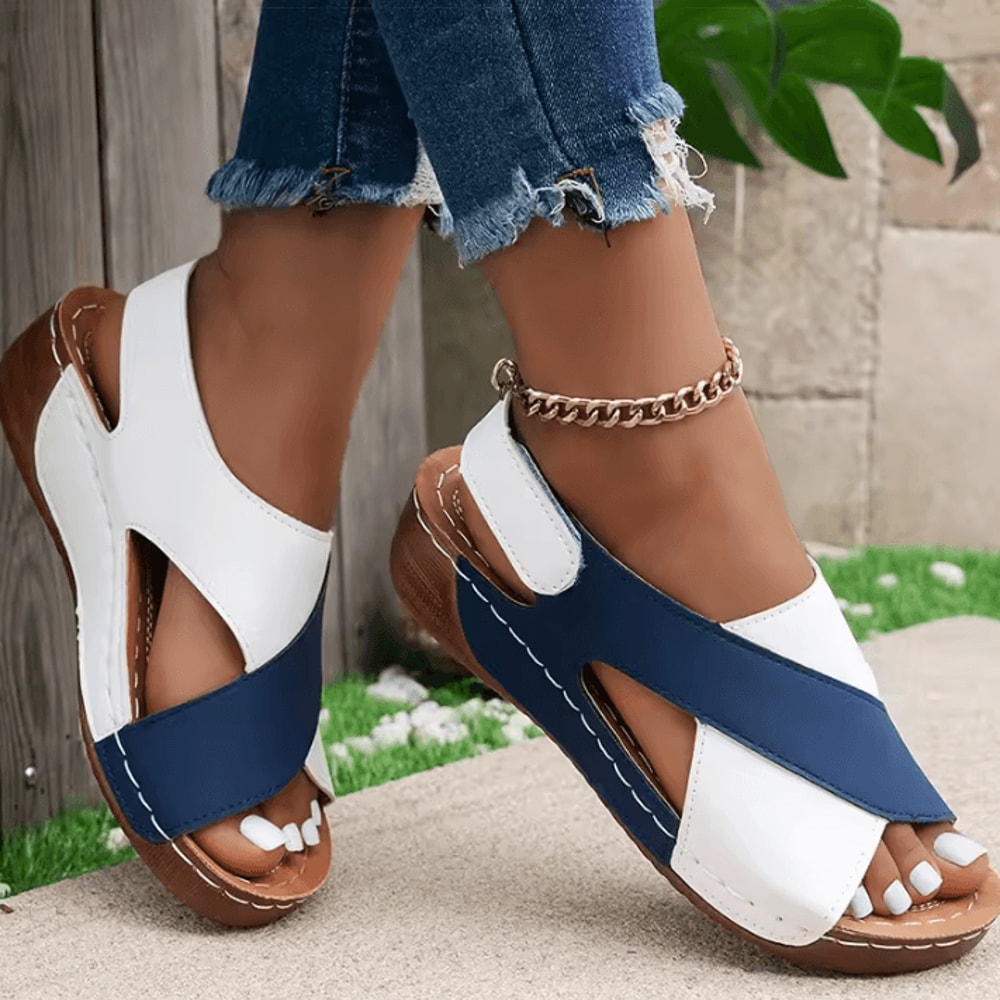 Womens Summer Sandals Lightweight Wedge Heeled Peep Toe Footwear For Warm Weather 1