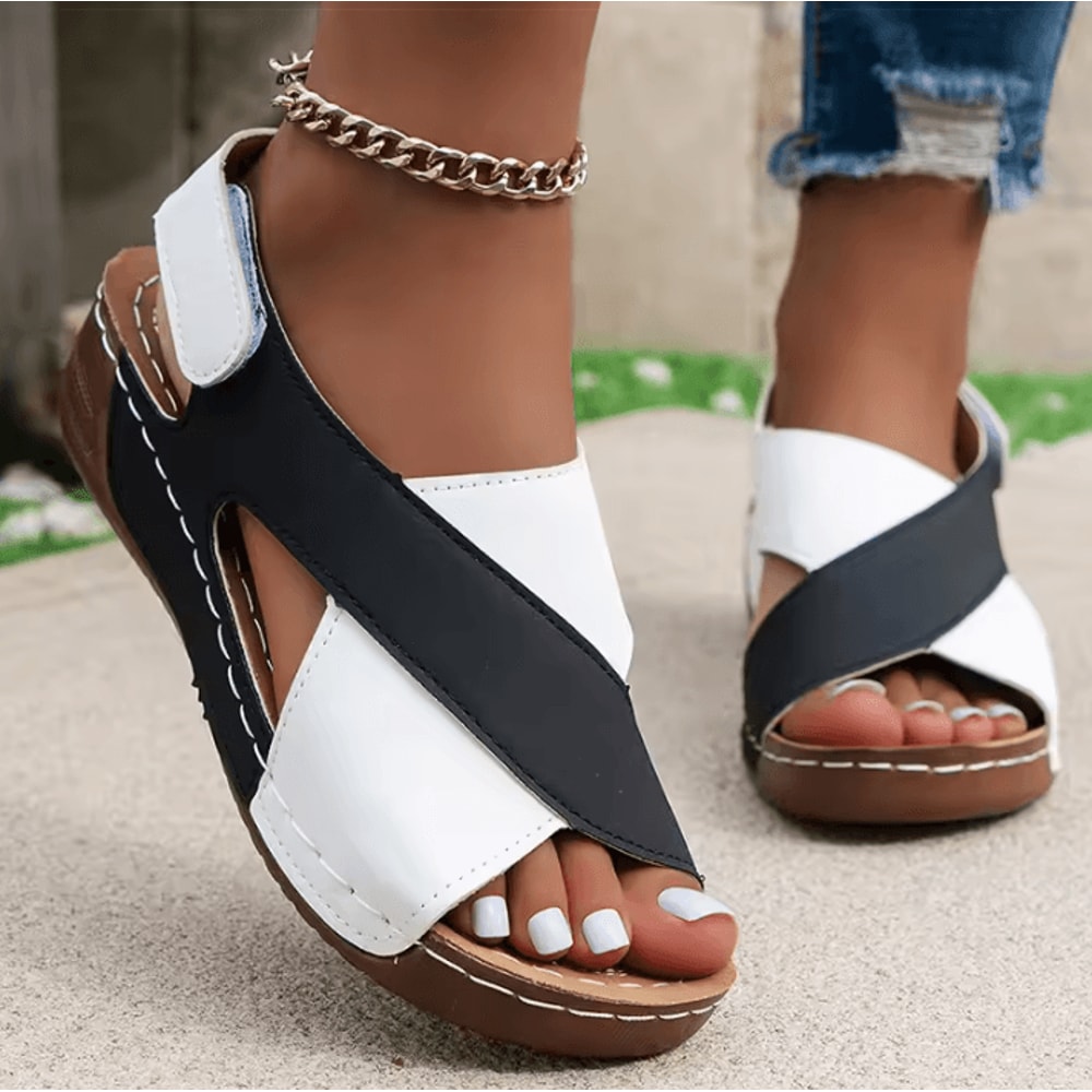 Womens Summer Sandals Lightweight Wedge Heeled Peep Toe Footwear For Warm Weather 2