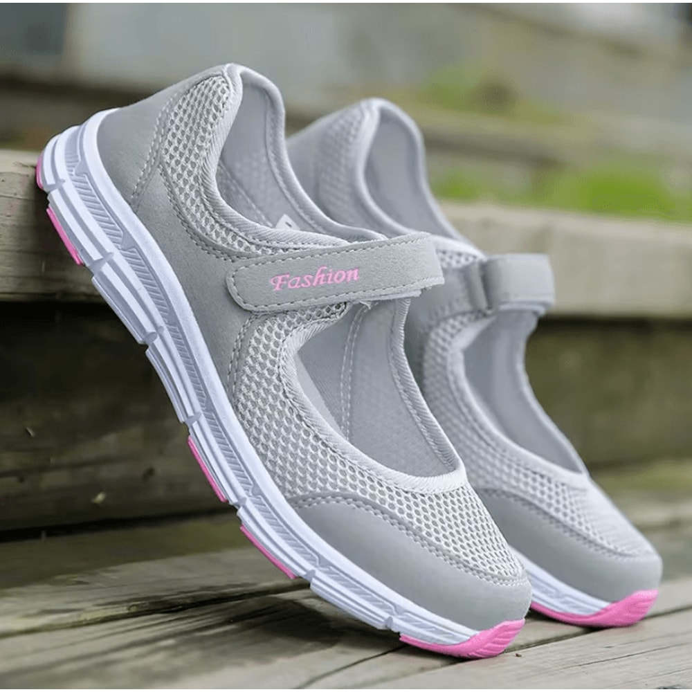 Womens Breathable Mesh Sneakers White Vulcanized Casual Walking And Work Shoes 0