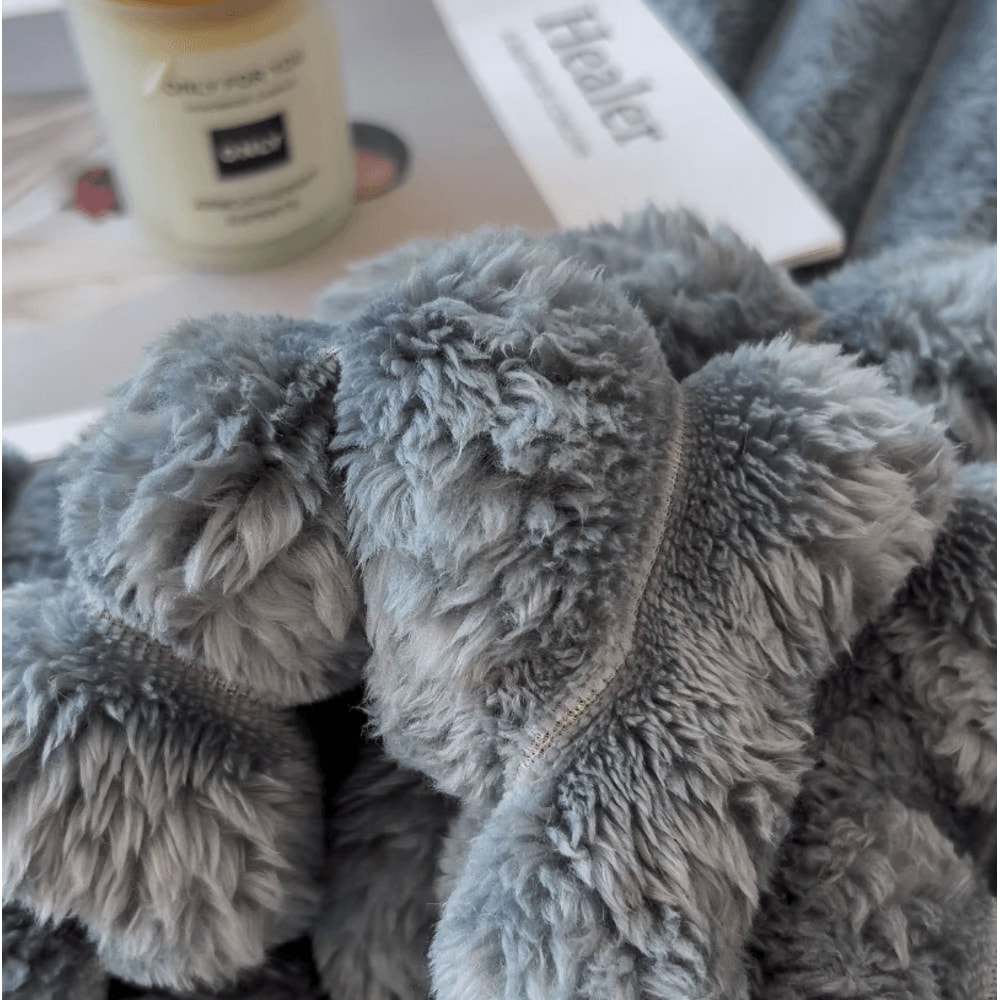 Multifunctional Thickened Blanket Solid Color Wide Striped Blanket For Bed Nap And Pets 2