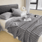 Multifunctional Thickened Blanket Solid Color Wide Striped Blanket For Bed Nap And Pets 14