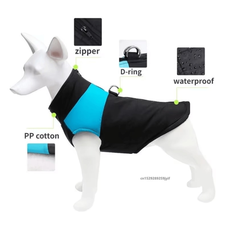 Waterproof Dog Coat Padded Winter Vest For Small Medium And Large Dogs 2