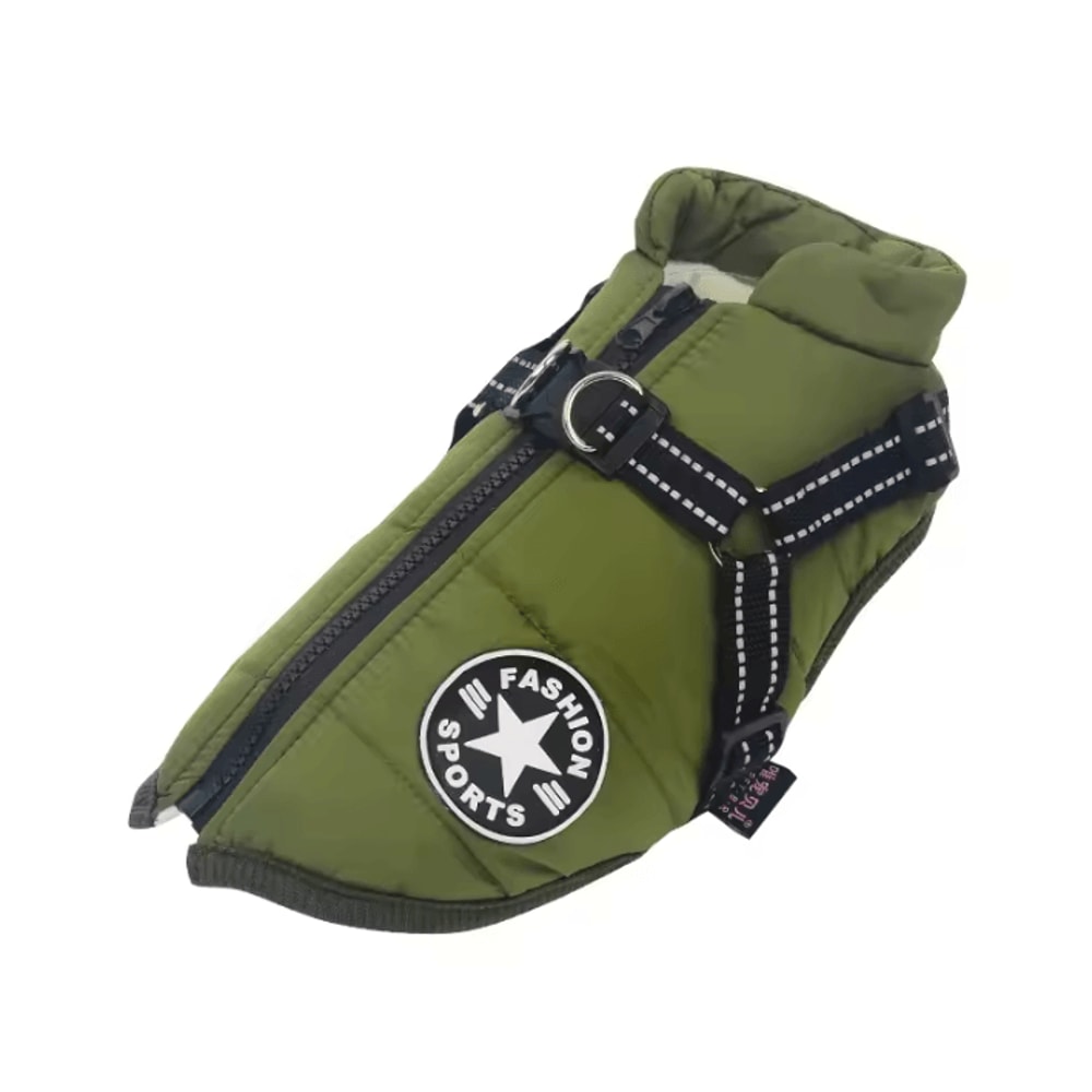 Waterproof Large Dog Jacket With Harness Winter Padded Big Dog Coat For Outdoor Adventures 5