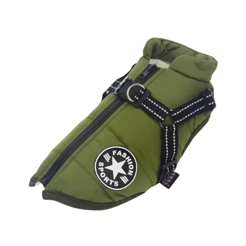 Waterproof Large Dog Jacket With Harness Winter Padded Big Dog Coat For Outdoor Adventures 5