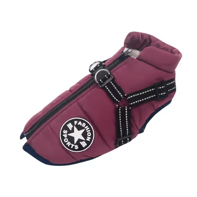 Waterproof Large Dog Jacket With Harness Winter Padded Big Dog Coat For Outdoor Adventures 11