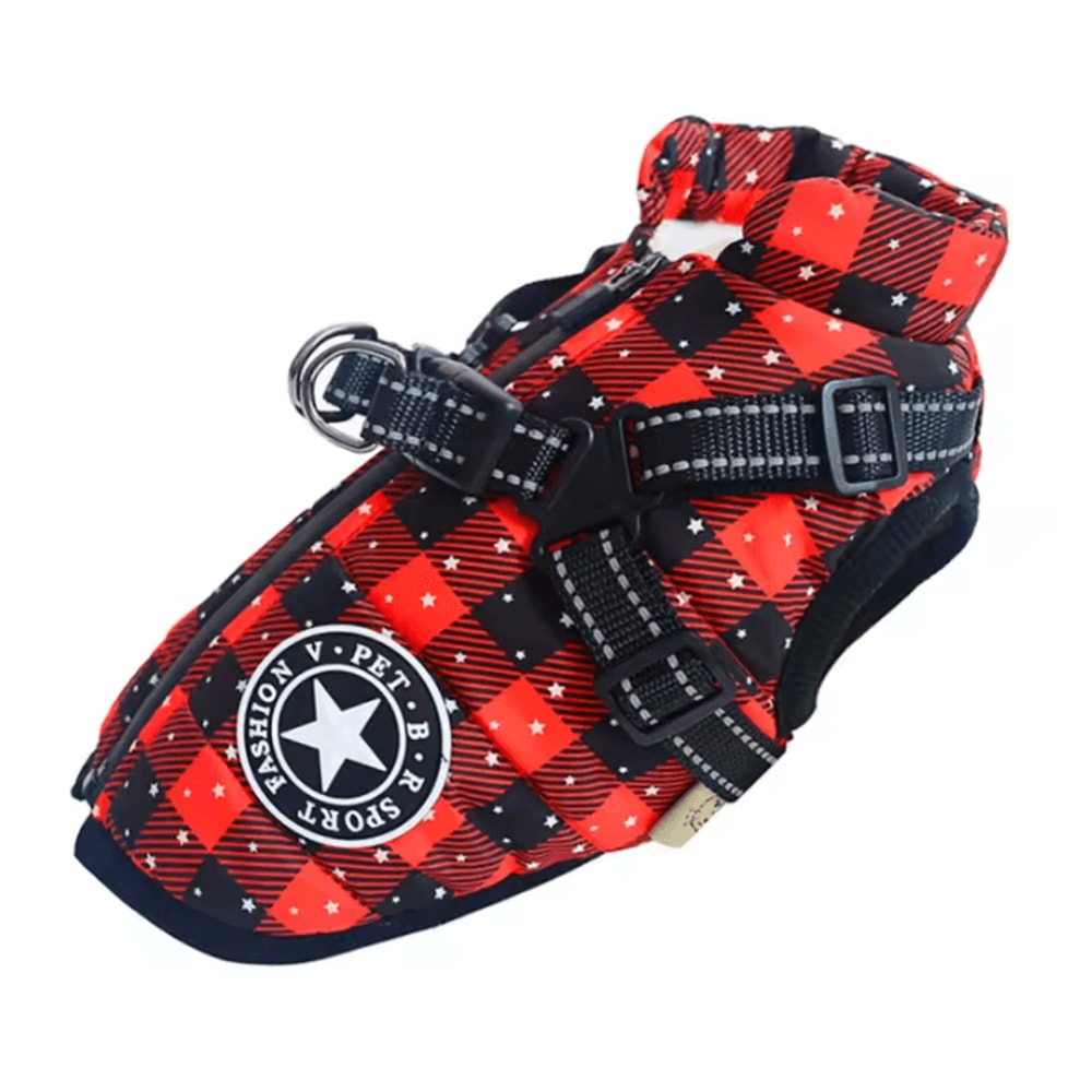 Waterproof Large Dog Jacket With Harness Winter Padded Big Dog Coat For Outdoor Adventures 13