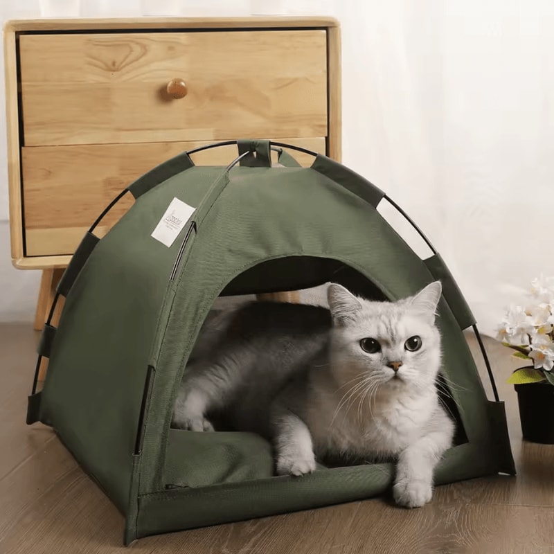Pet Tent Bed Cozy Cat House With Cushioned Furniture For Indoor Pets 0