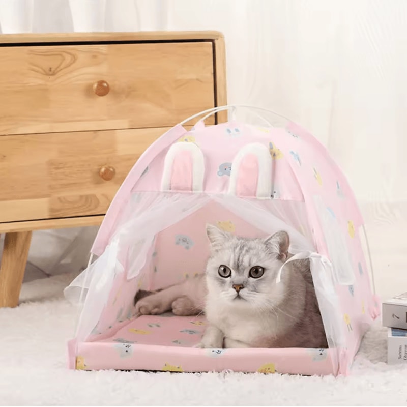 Pet Tent Bed Cozy Cat House With Cushioned Furniture For Indoor Pets 12