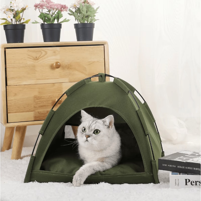 Pet Tent Bed Cozy Cat House With Cushioned Furniture For Indoor Pets 1