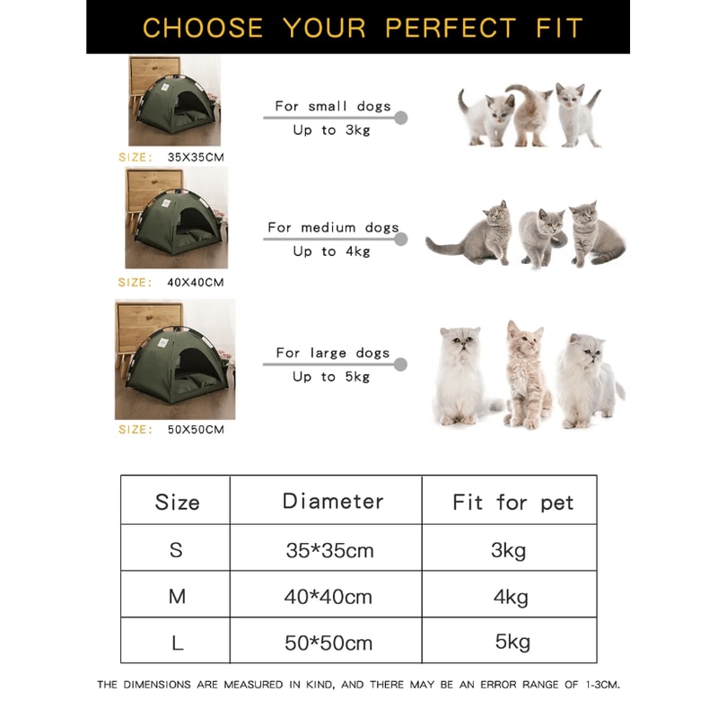 Pet Tent Bed Cozy Cat House With Cushioned Furniture For Indoor Pets 5