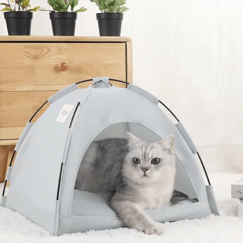 Pet Tent Bed Cozy Cat House With Cushioned Furniture For Indoor Pets 8