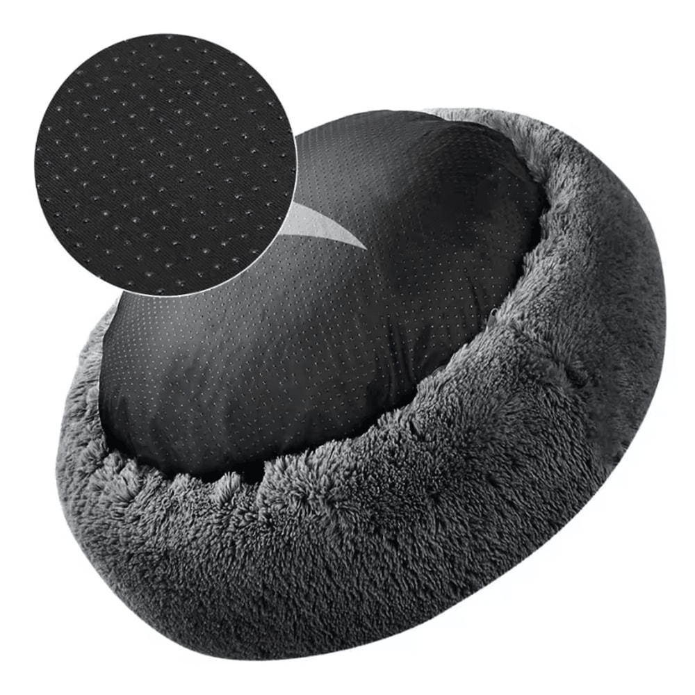Large Dog Donut Bed Plush Round Basket Bed For Dogs And Small Pets 3