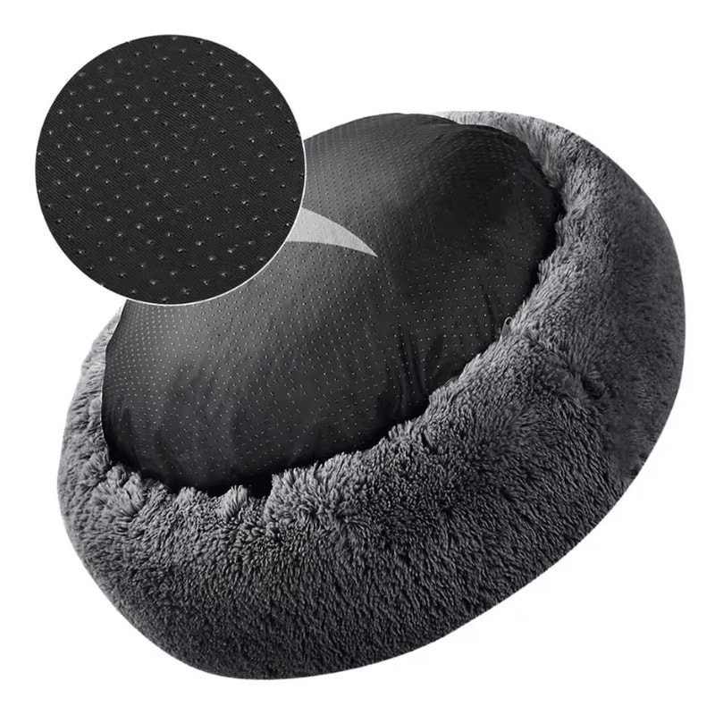 Large Dog Donut Bed Plush Round Basket Bed For Dogs And Small Pets 3