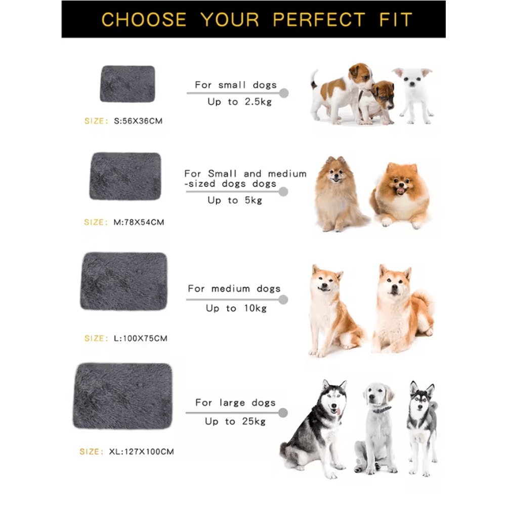 Washable Dog Blanket Bed Warm Plush Mat For Dogs Puppies And Cats 5