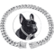 Dog Cuban Chain Collar Stylish Metal Pet Collar With Diamond Design And Secure Buckle 5