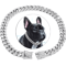Dog Cuban Chain Collar Stylish Metal Pet Collar With Diamond Design And Secure Buckle 5