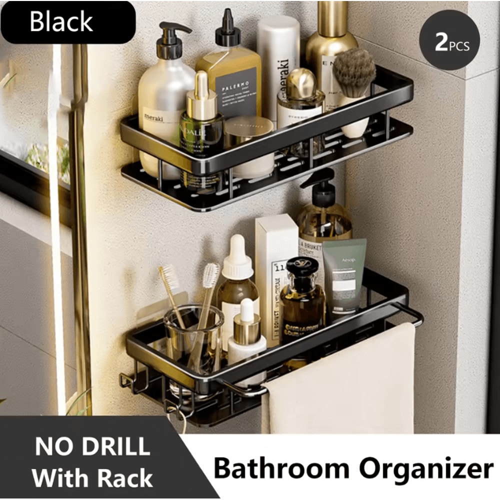 Stainless Steel Shower Rack Anti Rust Bathroom Storage Shelf With Strong Suction Cups 7