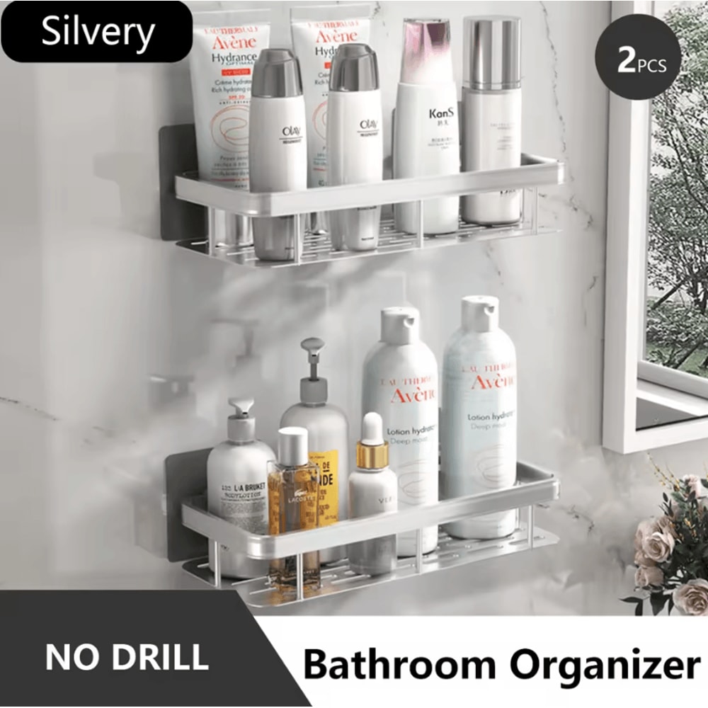 Stainless Steel Shower Rack Anti Rust Bathroom Storage Shelf With Strong Suction Cups 10