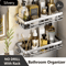 Stainless Steel Shower Rack Anti Rust Bathroom Storage Shelf With Strong Suction Cups 13