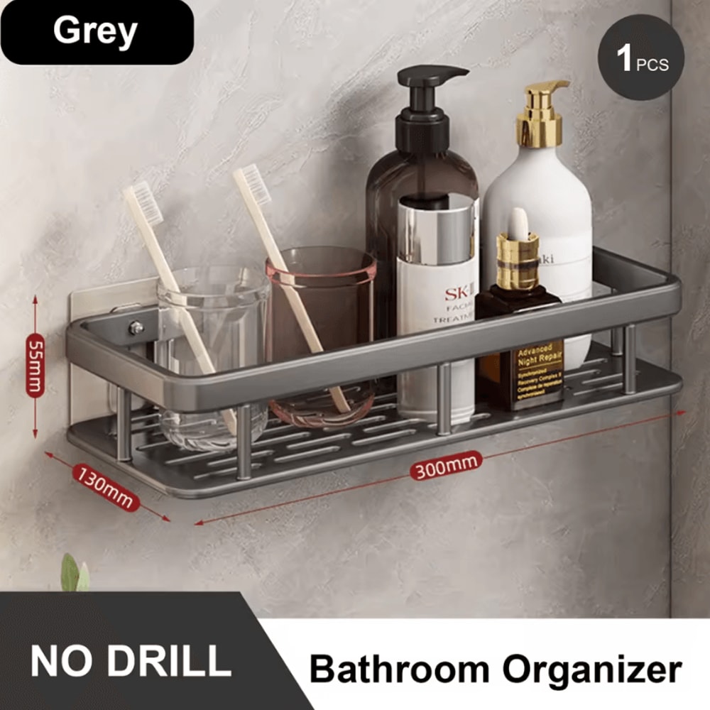 Stainless Steel Shower Rack Anti Rust Bathroom Storage Shelf With Strong Suction Cups 14