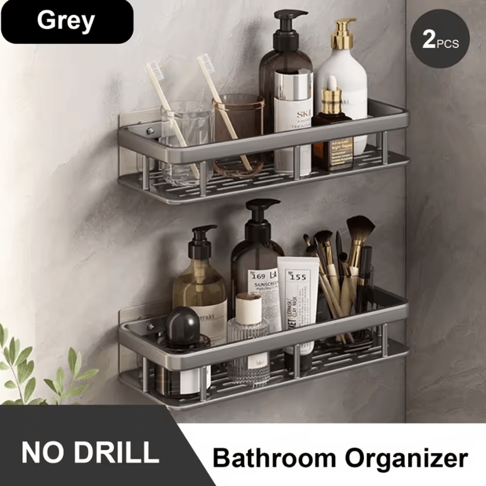 Stainless Steel Shower Rack Anti Rust Bathroom Storage Shelf With Strong Suction Cups 15