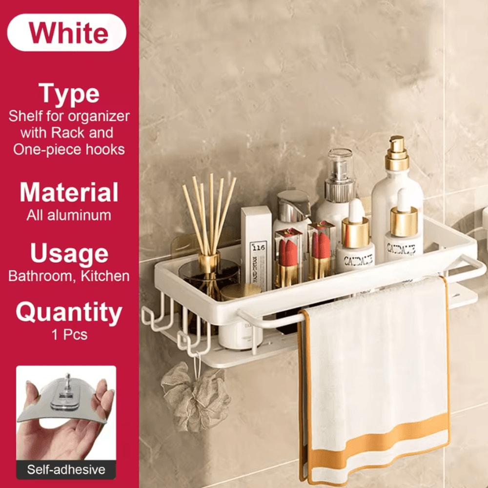 Stainless Steel Shower Rack Anti Rust Bathroom Storage Shelf With Strong Suction Cups 20