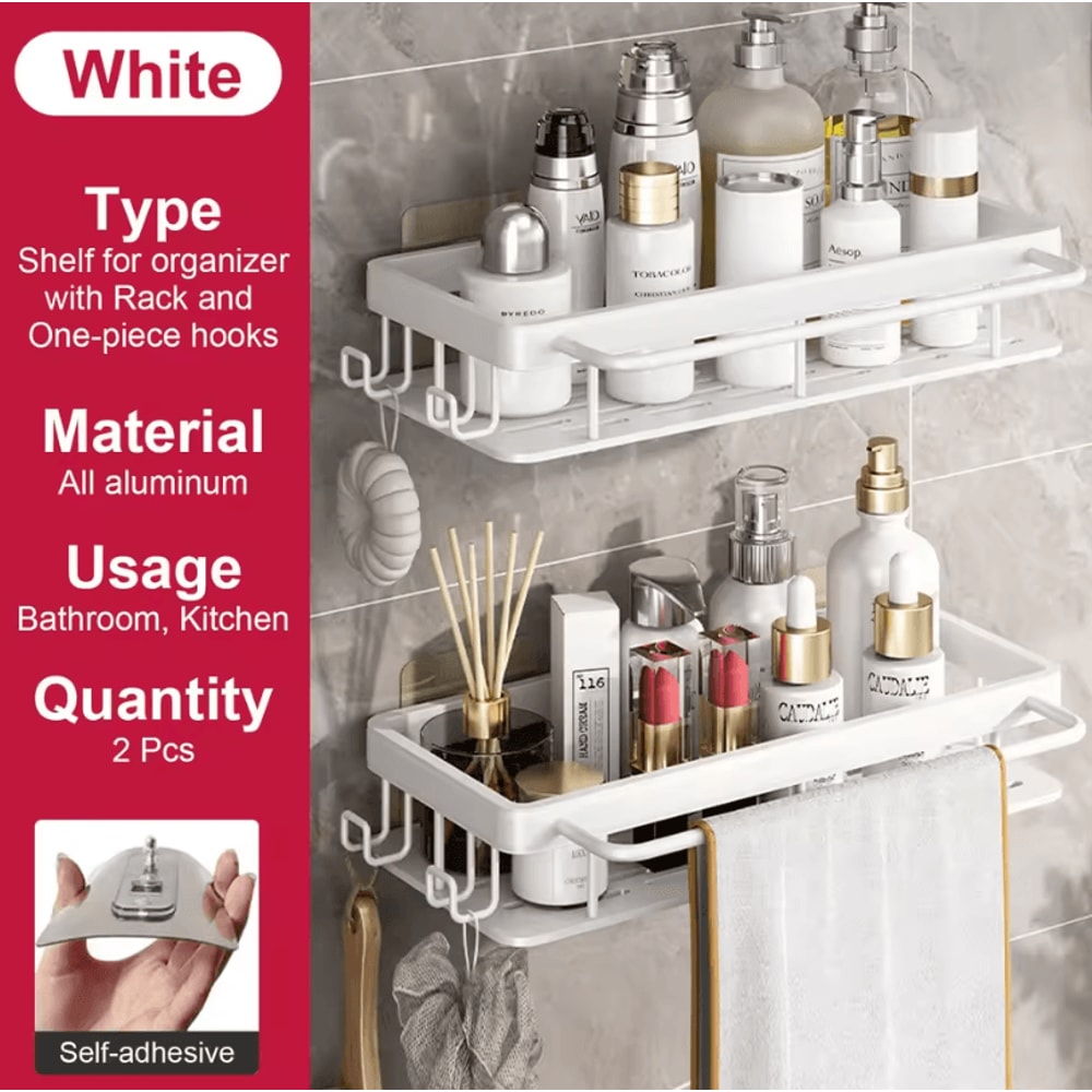 Stainless Steel Shower Rack Anti Rust Bathroom Storage Shelf With Strong Suction Cups 22