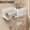 Hair Dryer Holder Wall Mount Stylish Hair Tool Organizer Shelf For Bathroom And Vanity 0