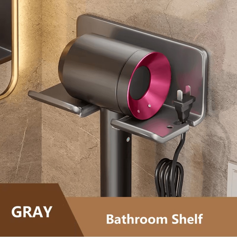 Hair Dryer Holder Wall Mount Stylish Hair Tool Organizer Shelf For Bathroom And Vanity 6